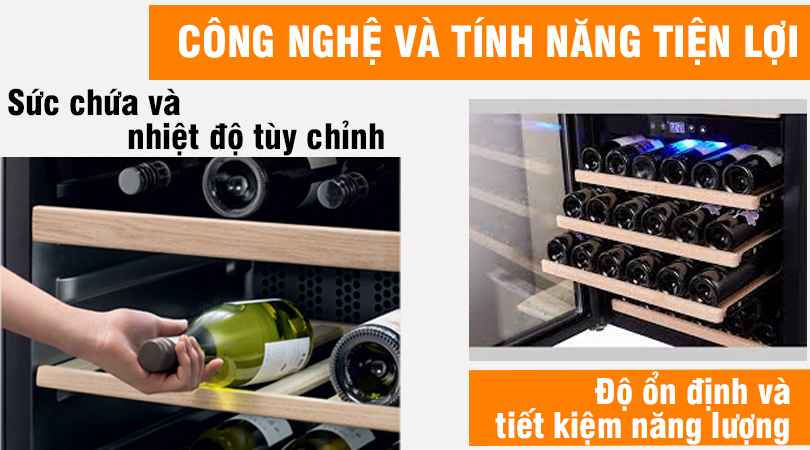 Công nghệ và tính năng tiện lợi của tủ rượu Malloca
